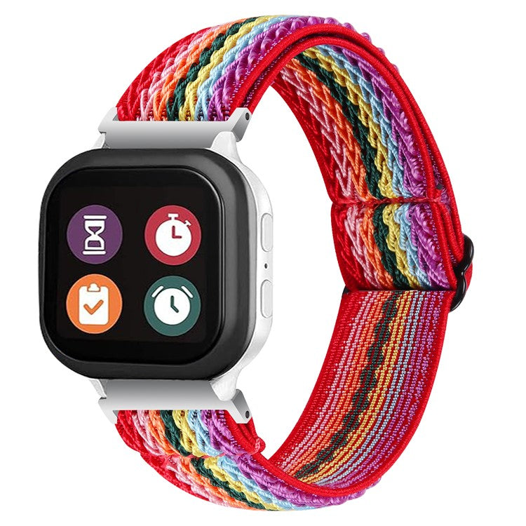 For SyncUP Kids Watch Elastic Soft Nylon Sport Strap Wavy Pattern Watch Band - Rainbow