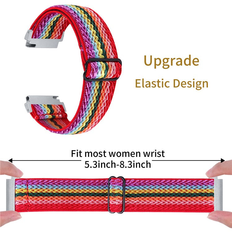 For SyncUP Kids Watch Elastic Soft Nylon Sport Strap Wavy Pattern Watch Band - Rainbow