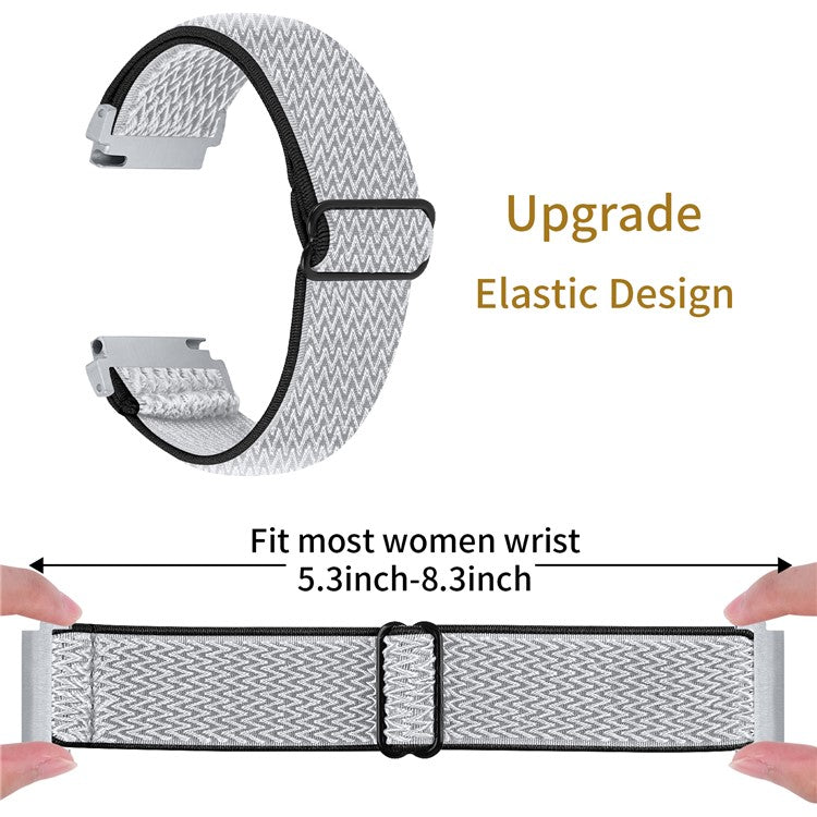 For Gabb Watch 1 Nylon Elastic Wrist Band Smartwatch Strap Easy to Adjust - Black+White