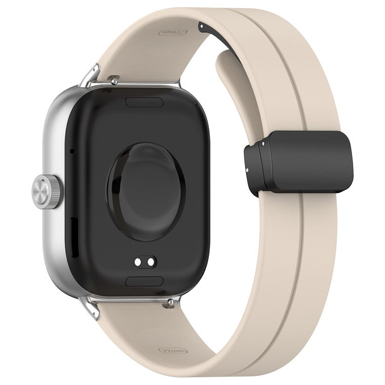 For Xiaomi Redmi Watch 4 / Smart Band 9 Pro / 8 Pro Silicone Strap Replacement Wrist Band with Folding Buckle - Starlight