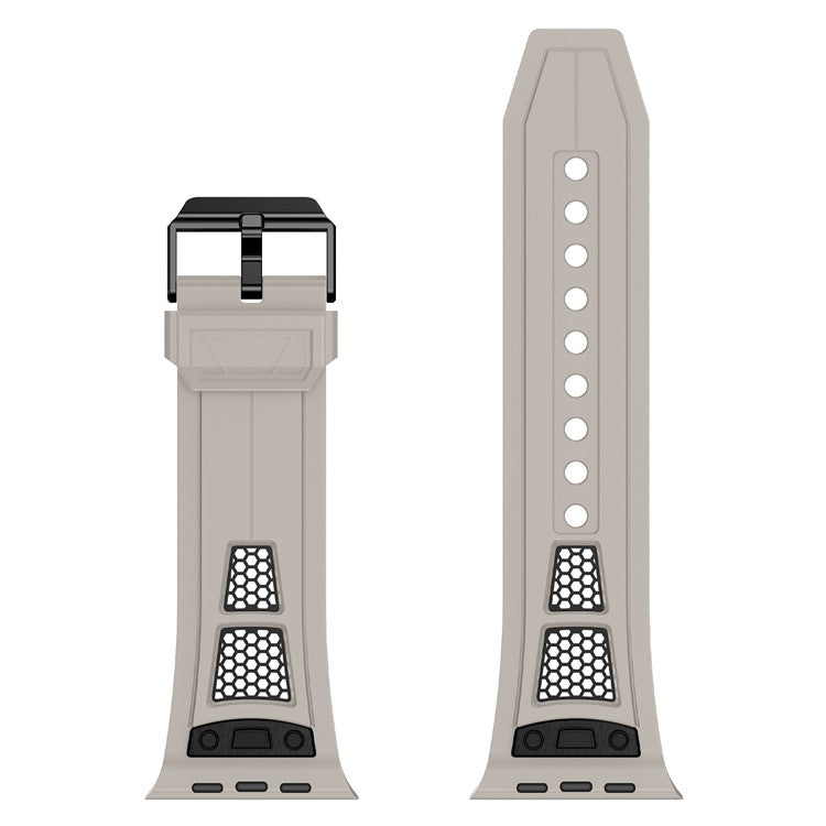 TPU Watch Strap for Apple Watch 10 46mm / Ultra 2 / Ultra 49mm / 9 8 7 45mm / SE (2023) SE (2022) SE 6 5 4 44mm / 3 2 1 42mm - Starlight+Black