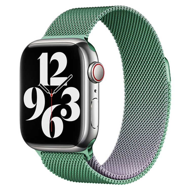 Watch Band For Apple Watch Series 10 42mm / 9 8 7 41mm / 6 5 4 SE (2023) SE (2022) SE 40mm / 3 2 1 38mm Gradient Magnetic Strap - Light Purple+Light Green