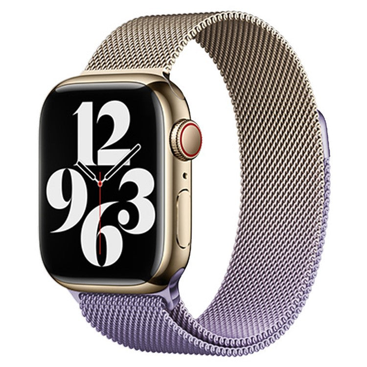 Watch Band For Apple Watch Series 10 42mm / 9 8 7 41mm / 6 5 4 SE (2023) SE (2022) SE 40mm / 3 2 1 38mm Gradient Magnetic Strap - Gold+Lavender