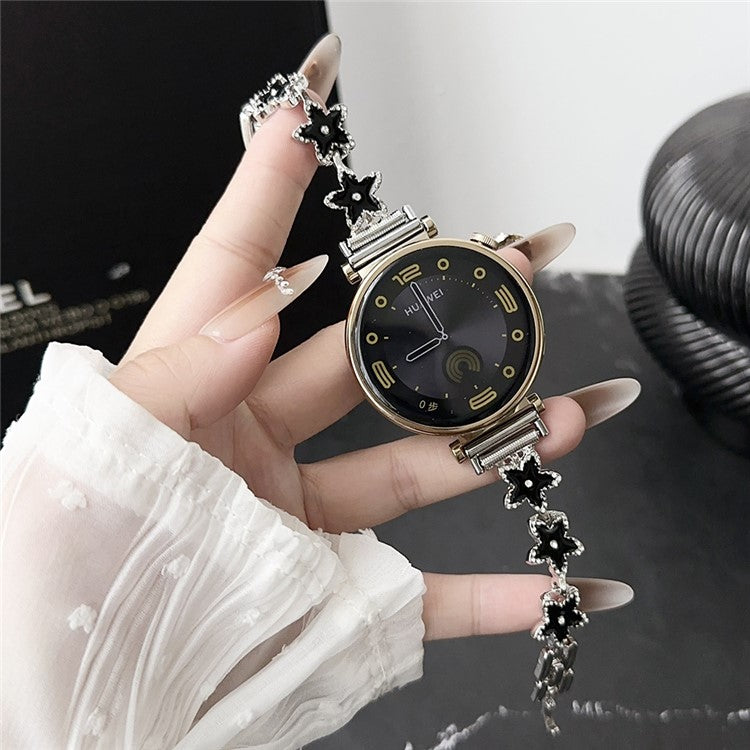 For Samsung Galaxy Watch6 Classic 43mm / Watch6 40mm Watch Bracelet 20mm Zinc Alloy Strap - Black+Five-pointed Star