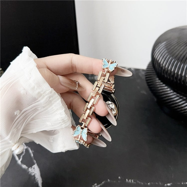 For Samsung Galaxy Watch6 Classic 43mm / Watch6 40mm Watch Bracelet 20mm Zinc Alloy Strap - Black+Five-pointed Star