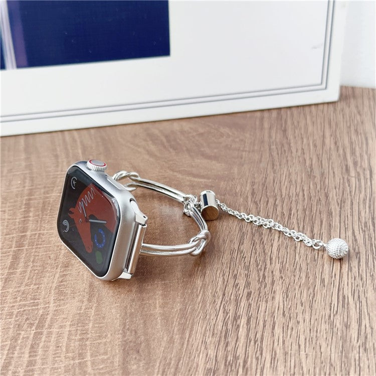 Knotted Band For Apple Watch Series 10 42mm / 9 8 41mm / 6 5 4 SE (2023) SE (2022) SE 40mm / 3 2 1 38mm Alloy Watch Bracelet - Silver