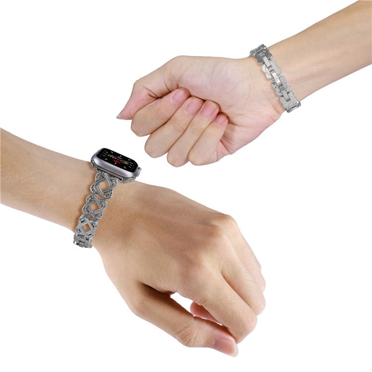Crossed Ring Watch Strap for Apple Watch Series 10 42mm / 9 8 7 41mm / 6 5 4 SE (2022) SE (2023) SE 40mm / 3 2 1 38mm Zinc Alloy Wrist Band - Silver