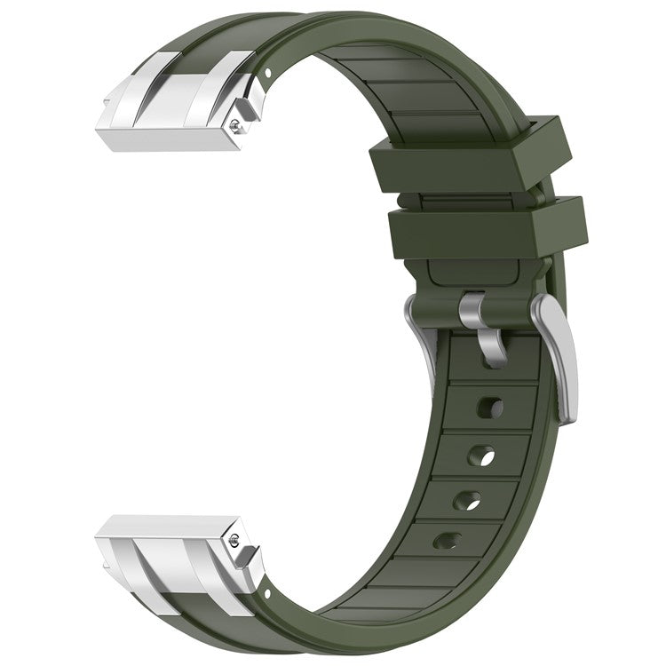 For Garmin / Samsung 20mm Universal Smartwatch Strap Silicone Replacement Wrist Band - Army Green