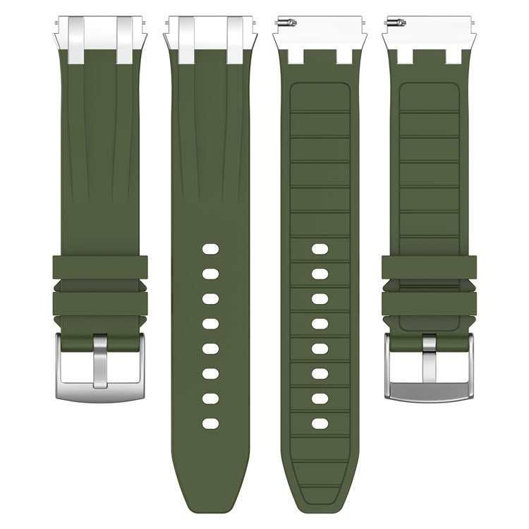 For Garmin / Samsung 20mm Universal Smartwatch Strap Silicone Replacement Wrist Band - Army Green