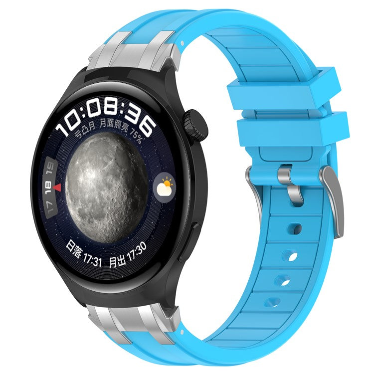 For Huawei / Samsung 22mm Universal Smartwatch Strap Silicone Replacement Band - Sky Blue