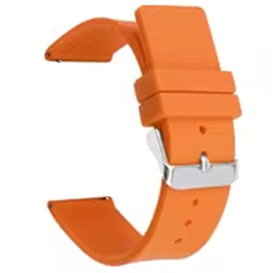 18mm Universal Replacement Watch Strap Sporty Silicone Wrist Band with Silver Buckle - Orange