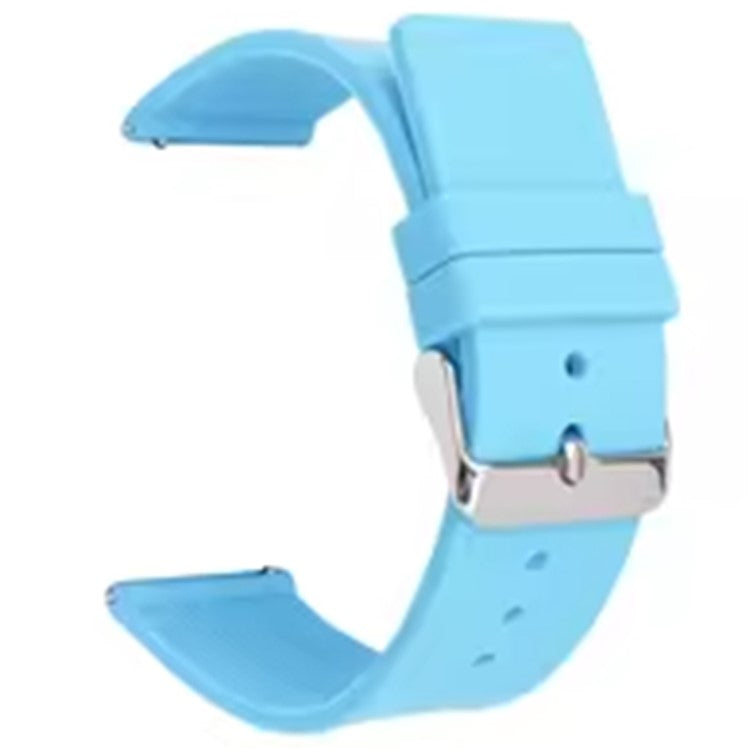 20mm Universal Silicone Watch Strap Sporty Replacement Wrist Band with Silver Buckle - Baby Blue