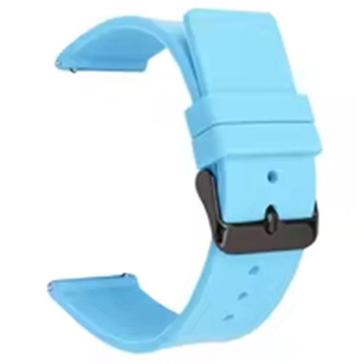 For Garmin Venu 3S / Venu 2S / Mi Watch Strap Replacement 18mm Sports Style Silicone Watchband with Black Buck - Baby Blue