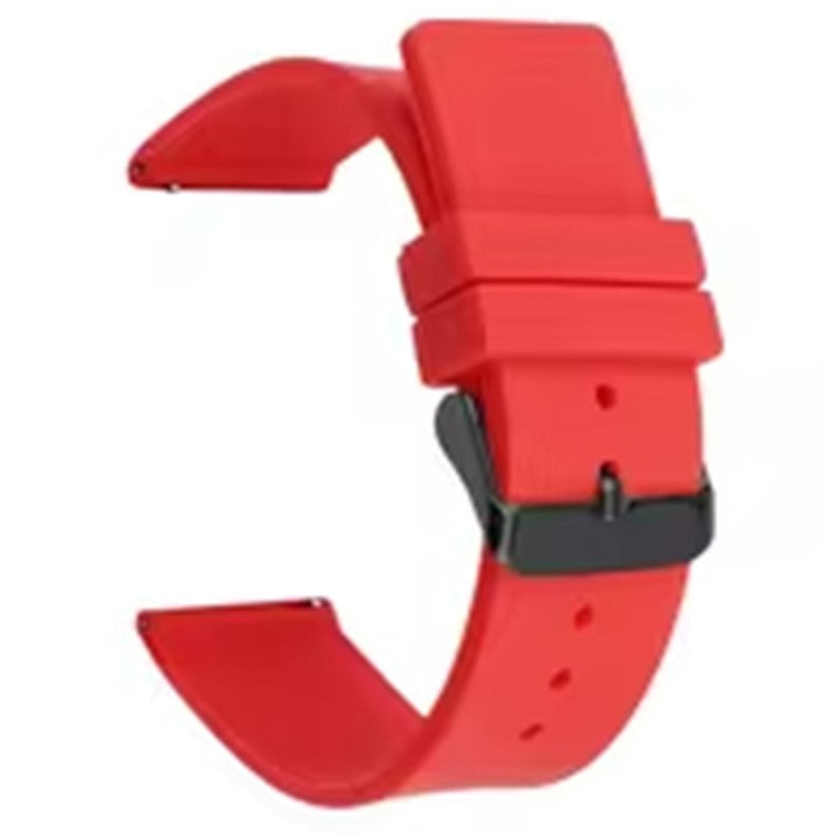 For Garmin Venu 3S / Venu 2S / Mi Watch Strap Replacement 18mm Sports Style Silicone Watchband with Black Buck - Red