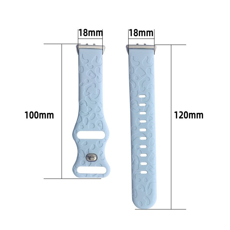 For Samsung Galaxy Fit Silicone Watchband Leopard Printed Replacement Watch Strap - Navy Blue