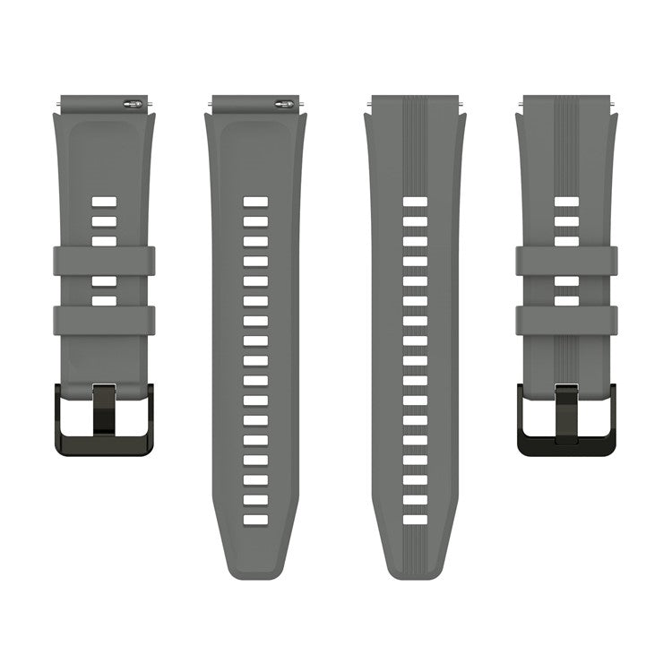 For Honor Watch GS 4 Soft Silicone Watch Strap 22mm Replacement Watch Band - Dark Grey