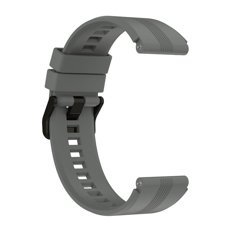 For Honor Watch GS 4 Soft Silicone Watch Strap 22mm Replacement Watch Band - Dark Grey