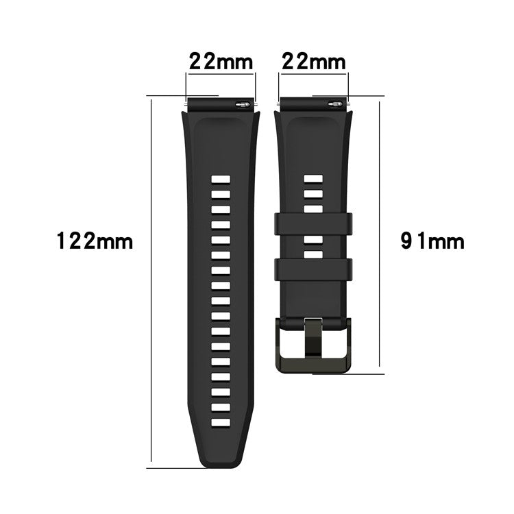 For Honor Watch GS 4 Soft Silicone Watch Strap 22mm Replacement Watch Band - Dark Grey