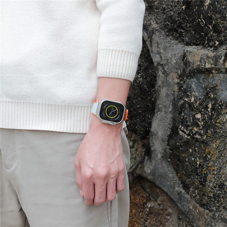 Bans For Apple Watch Series 10 42mm / 9 8 7 41mm / 6 5 4 SE (2023) SE (2022) SE 40mm / 3 2 1 38mm Magnetic Silicone Strap - Grey+Orange