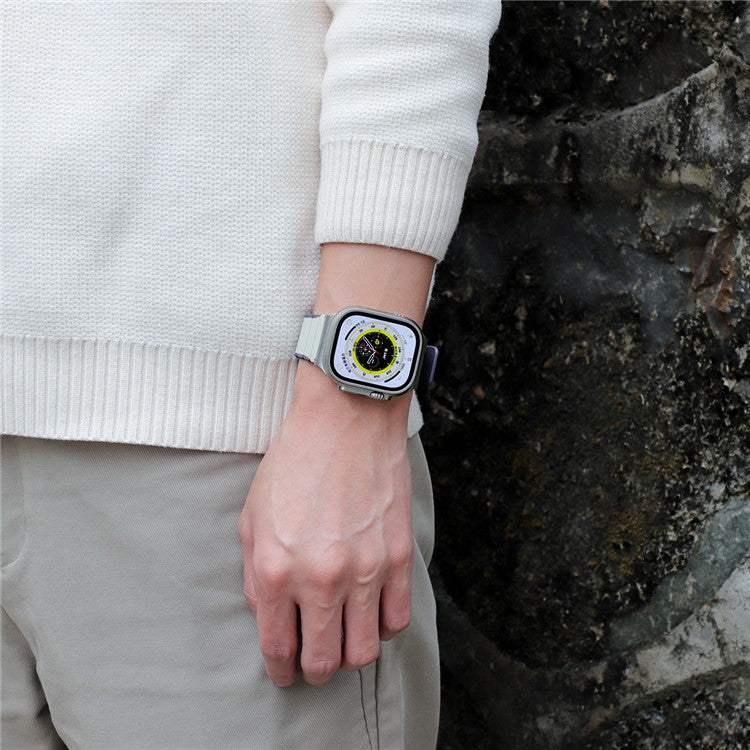 Bans For Apple Watch Series 10 42mm / 9 8 7 41mm / 6 5 4 SE (2023) SE (2022) SE 40mm / 3 2 1 38mm Magnetic Silicone Strap - Light Grey+Blue