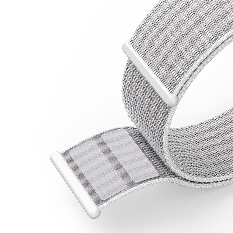 Nylon Watch Band For Apple Watch Series 10 42mm / 9 8 7 41mm / 6 5 4 SE (2023) SE (2022) SE 40mm / 3 2 1 38mm Adjustable Magic Tape Strap - Reflective White