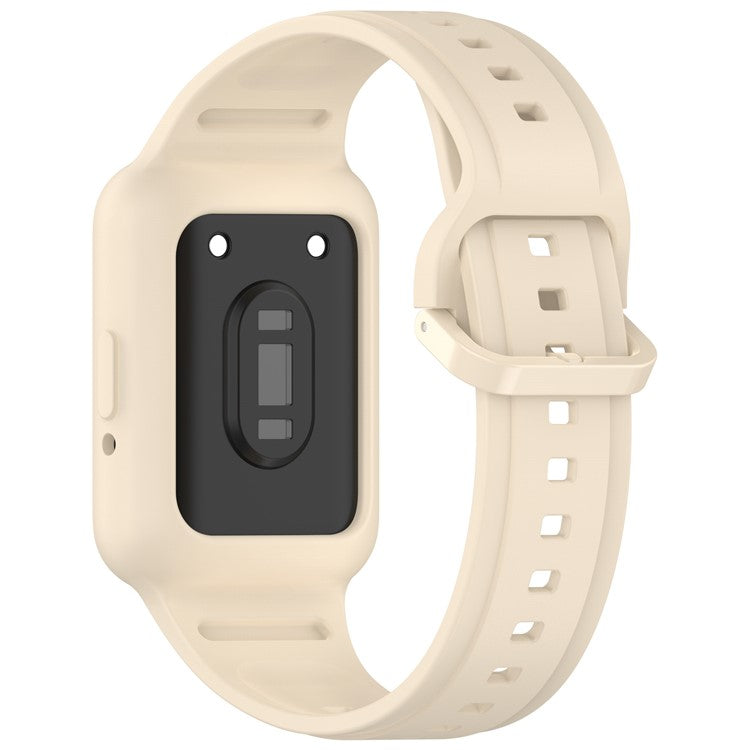 For Samsung Galaxy Fit3 SM-R390 Soft Silicone Wristband Replacement Strap with Case - Dream White