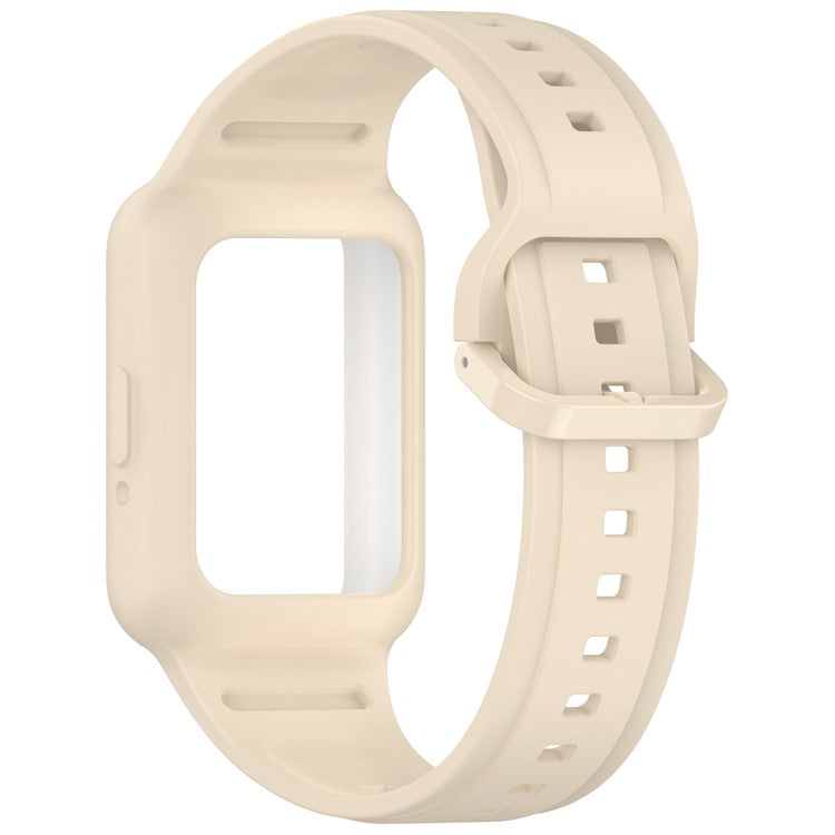 For Samsung Galaxy Fit3 SM-R390 Soft Silicone Wristband Replacement Strap with Case - Dream White