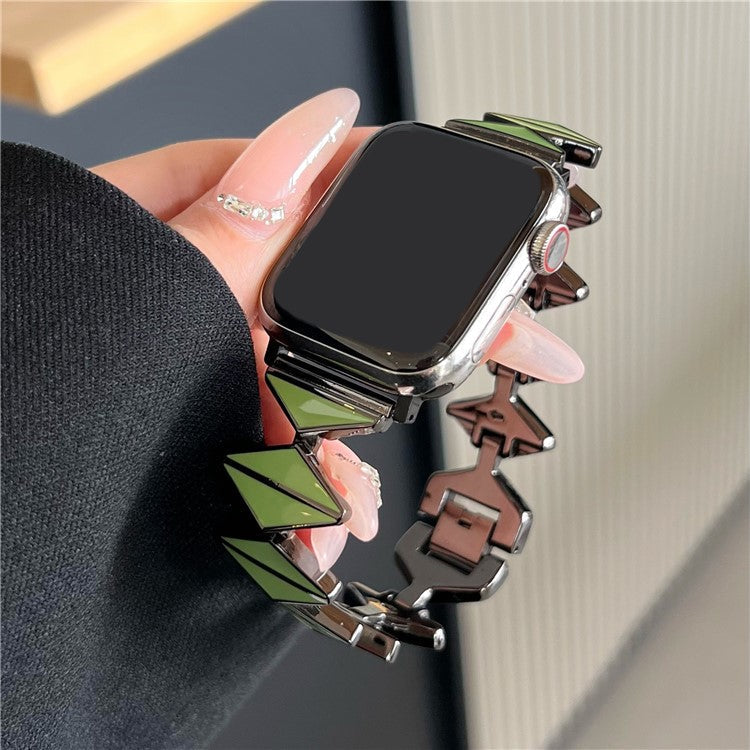 For Apple Watch 10 46mm / Ultra 2 / Ultra 49mm / 9 8 7 45mm / SE (2023) SE (2022) SE 6 5 4 44mm / 3 2 1 42mm Zinc Alloy Watch Band - Multi-Color / Black Buckle