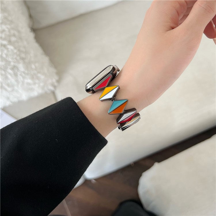 For Apple Watch 10 46mm / Ultra 2 / Ultra 49mm / 9 8 7 45mm / SE (2023) SE (2022) SE 6 5 4 44mm / 3 2 1 42mm Zinc Alloy Watch Band - Multi-Color / Black Buckle