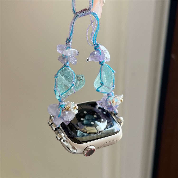 Bracelet For Apple Watch Series 10 42mm / 9 8 7 41mm / 6 5 4 SE (2022) SE (2023) SE 40mm / 3 2 1 38mm Colored Stones Watch Band - Blue+Purple