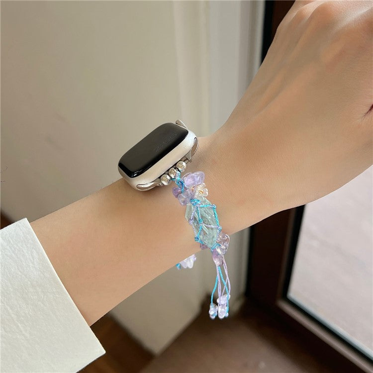 Bracelet For Apple Watch Series 10 42mm / 9 8 7 41mm / 6 5 4 SE (2022) SE (2023) SE 40mm / 3 2 1 38mm Colored Stones Watch Band - Blue+Purple