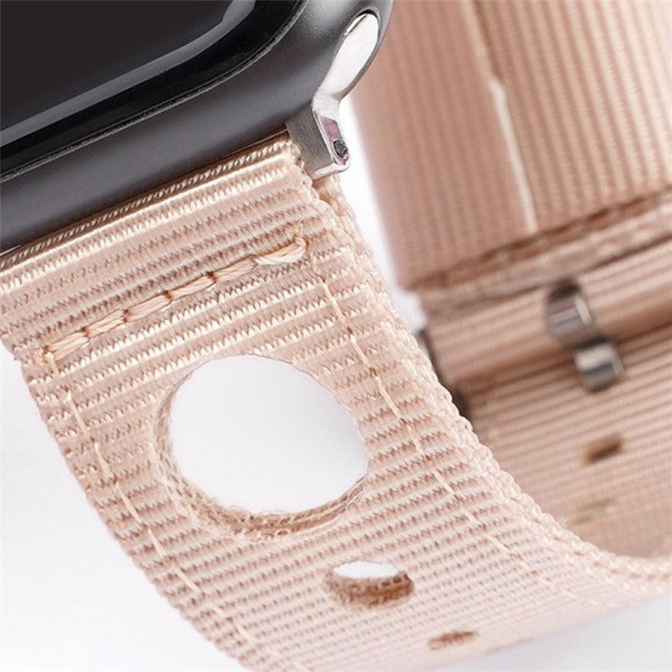 Nylon Watch Band For Apple Watch Series 10 42mm / 9 8 7 41mm / 6 5 4 SE (2023) SE (2022) SE 40mm / 3 2 1 38mm Waterproof Replacement Strap - Grey