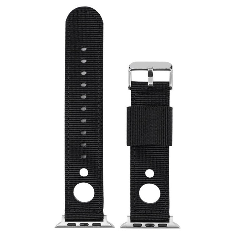 Nylon Watch Band For Apple Watch Series 10 42mm / 9 8 7 41mm / 6 5 4 SE (2023) SE (2022) SE 40mm / 3 2 1 38mm Waterproof Replacement Strap - Grey