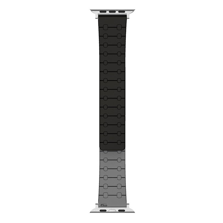 Replacement Strap For Apple Watch Series 10 42mm / 9 8 7 41mm / 6 5 4 SE (2022) SE (2023) SE 40mm / 3 2 1 38mm Silicone Magnetic Watch Band - Black / Grey