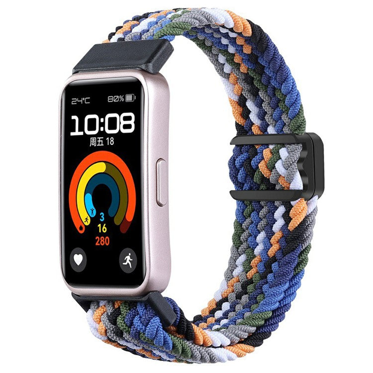 For Huawei Band 8 / Band 8 NFC / Band 9 / Band 9 NFC Wrist Band Magnetic Buckle Nylon Braided Smartwatch Strap - Denim Color