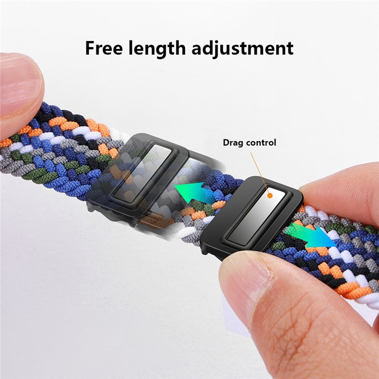 For Huawei Band 8 / Band 8 NFC / Band 9 / Band 9 NFC Wrist Band Magnetic Buckle Nylon Braided Smartwatch Strap - Red+Black