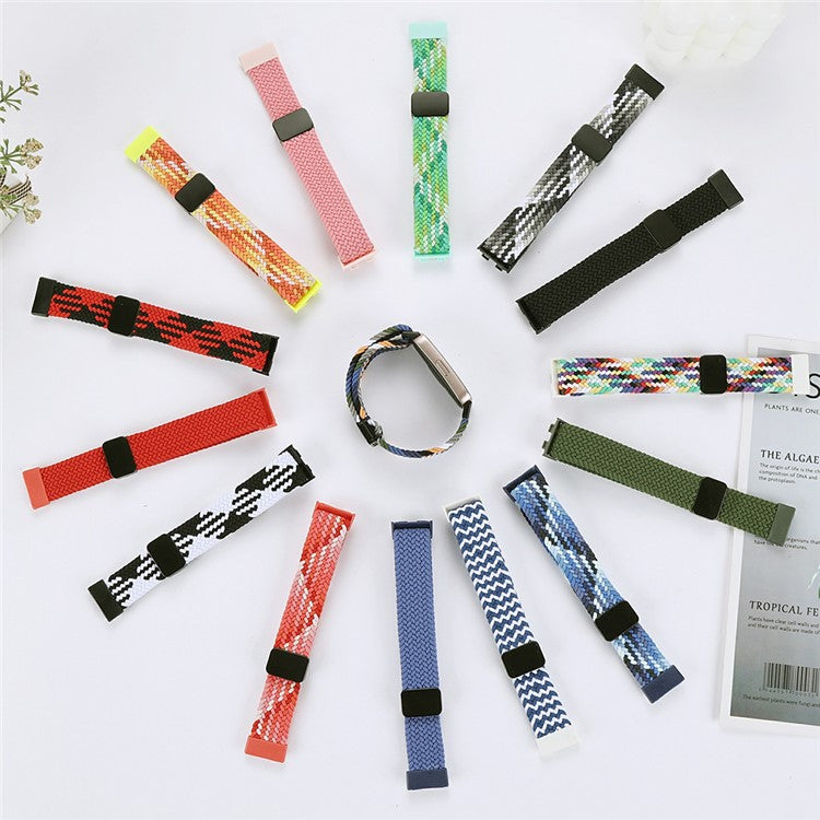 For Huawei Band 8 / Band 8 NFC / Band 9 / Band 9 NFC Wrist Band Magnetic Buckle Nylon Braided Smartwatch Strap - Colorful Orange