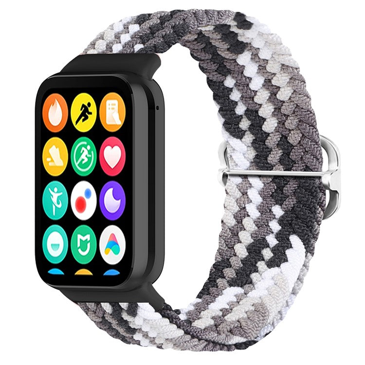 For Xiaomi Redmi Watch 4 Braided Band Adjustable Replacement Nylon Watch Strap - Colorful Black