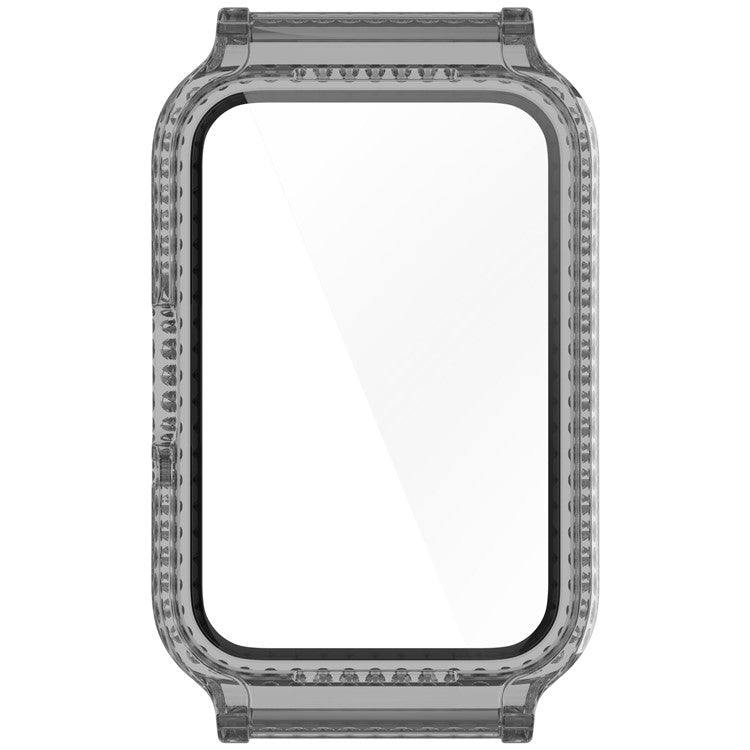 For Samsung Galaxy Fit3 Magnetic Watch Strap Frame Case Tempered Glass Screen Film - Black Transparent Black