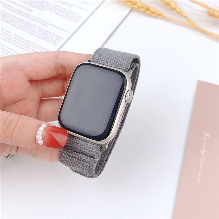 For Apple Watch 10 46mm / Ultra 2 / Ultra 49mm / 9 8 7 45mm / SE (2023) SE (2022) SE 6 5 4 44mm / 3 2 1 42mm Nylon Watch Band - Grey