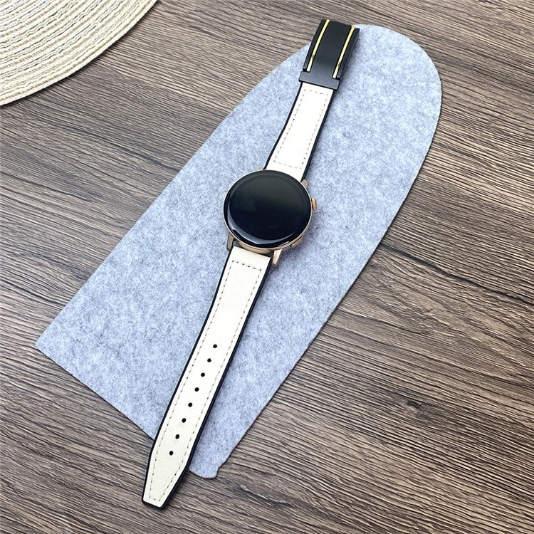 For Huawei Watch GT 4 41mm / Garmin Venu 3S / Xiaomi Mi Watch Magnetic Buckle Strap - Beige