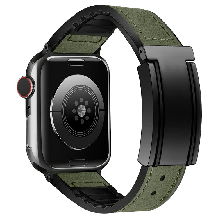 For Apple Watch 10 46mm / Ultra 2 / Ultra 49mm / 9 8 7 45mm / SE (2023) SE (2022) SE 6 5 4 44mm / 3 2 1 42mm Watch Band Magnetic Buckle - Green