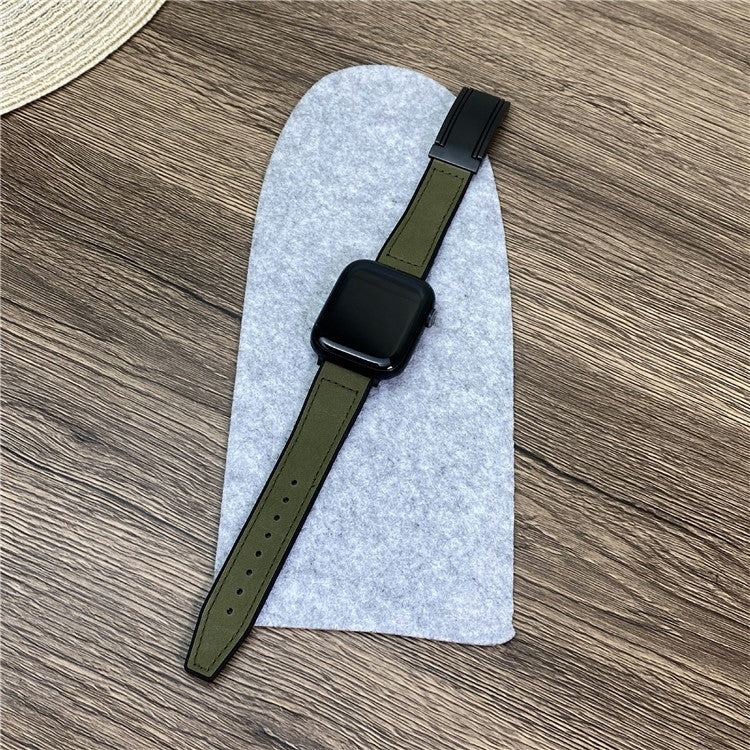 For Apple Watch 10 46mm / Ultra 2 / Ultra 49mm / 9 8 7 45mm / SE (2023) SE (2022) SE 6 5 4 44mm / 3 2 1 42mm Watch Band Magnetic Buckle - Green