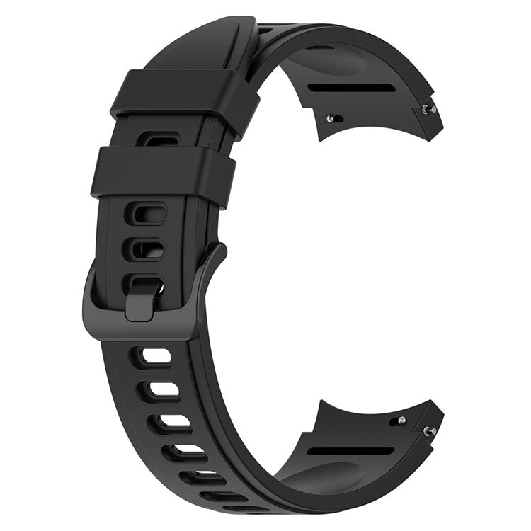 For Samsung Galaxy Watch FE 40mm / Watch4 / Watch 5 / Watch 5 Pro / Watch6 Replacement Bands Black Buckle Silicone Strap - Black
