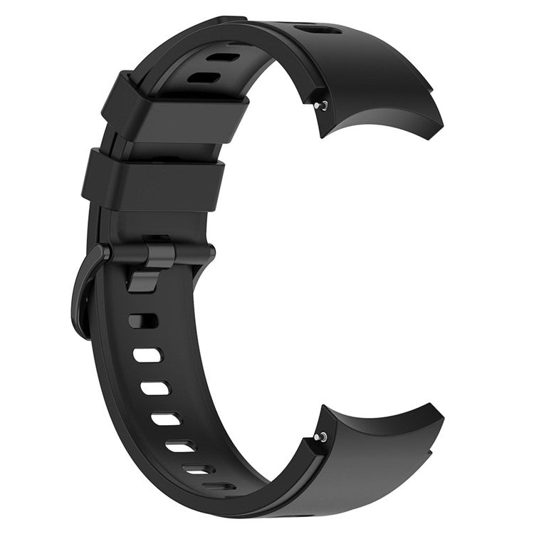 For Samsung Galaxy Watch FE 40mm / Watch4 / Watch 5 / Watch 5 Pro / Watch6 Replacement Bands Black Buckle Silicone Strap - Black