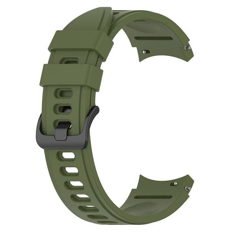 For Samsung Galaxy Watch FE 40mm / Watch4 / Watch 5 / Watch 5 Pro / Watch6 Replacement Bands Black Buckle Silicone Strap - Army Green