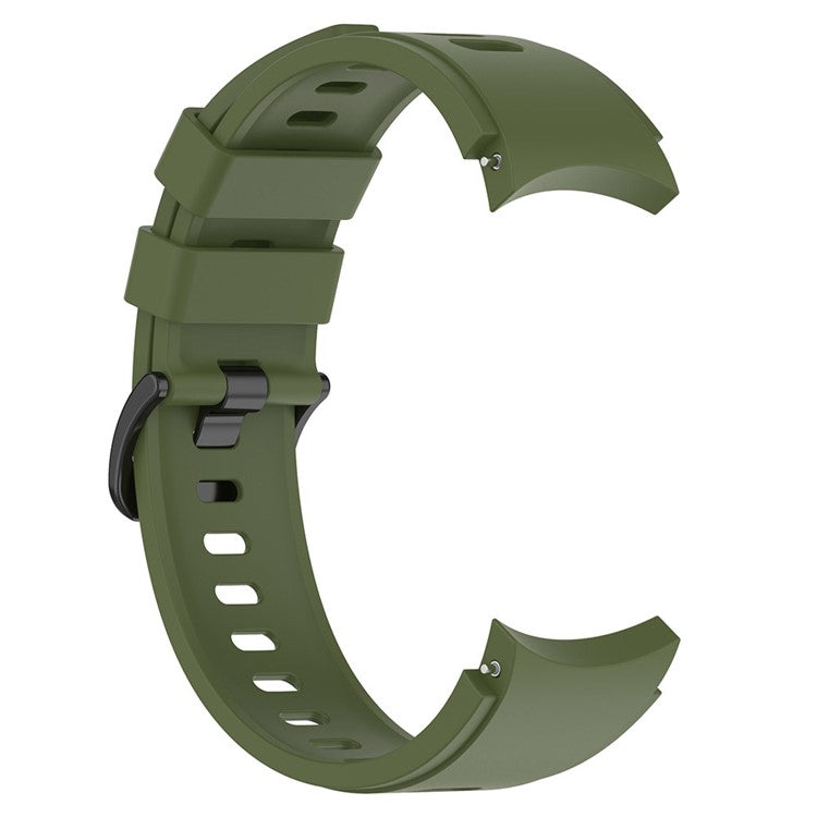 For Samsung Galaxy Watch FE 40mm / Watch4 / Watch 5 / Watch 5 Pro / Watch6 Replacement Bands Black Buckle Silicone Strap - Army Green