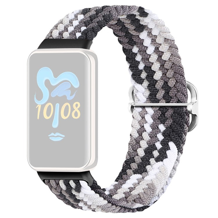 For Honor Band 9 Braided Watch Band Adjustable Nylon Stretchy Sport Replacement Strap - Colorful Black