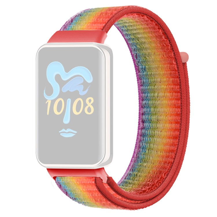 For Honor Band 9 Nylon Watch Strap Loop Fastener Adjustable Wrist Band Replacement - Rainbow