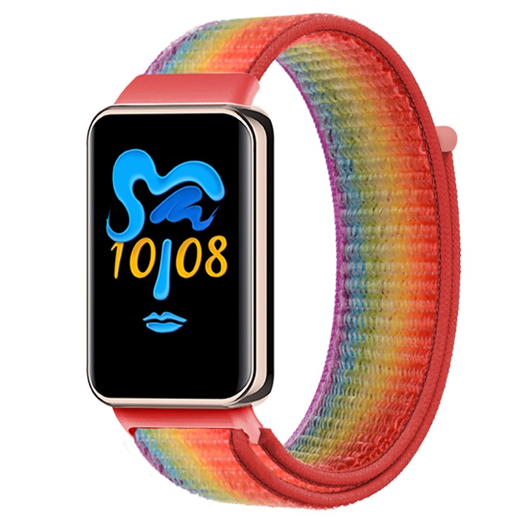 For Honor Band 9 Nylon Watch Strap Loop Fastener Adjustable Wrist Band Replacement - Rainbow